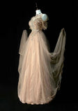 Modest A line Jewel Champagne Tulle With Beaded Bodice College Formal Outfit Long Prom Graduation Dresses For Teens HZ0311