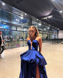 Graceful Ball Gown Sweetheart Taffeta Sleeveless Pleated Prom Dress Formal Evening Dress Party Gowns HZ0311