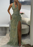 Stunning Lavender Gown With A Halter Neckline Mermaid Prom Dresses 2026 Formal Evening Gowns HZ0311