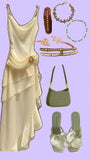 Modest Mermaid Spaghetti Strap Ivory Chiffon Party Dress Pleated Prom Dresses HZ0311