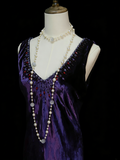 Vintage Mermaid V Neck Purple With Beads College Formal Outfit Long Prom Graduation Dresses For Teens HZ0311