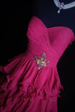 Retro A line Sweetheart Pink Chiffon Layers Tiered 2000s Long Prom Dresses Inspo 19th Birthday Outfits Formal Dress HZ0311