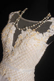 Retro A Line Scoop White Chiffon Long Prom Dresses Inspo 18th Birthday Outfits Formal Dress HZ0311