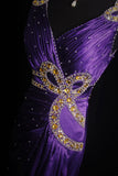 Retro Mermaid Sweetheart Purple Satin 2000s Long Prom Dresses Inspo 19th Birthday Outfits Formal Dress HZ0311
