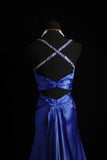 Retro Mermaid Spaghetti Straps Royal Blue Satin 2000s Long Prom Dresses Inspo 18th Birthday Outfits Formal Dress HZ0311