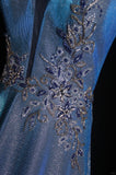 Retro A Line Spaghetti Straps Navy Blue Sequin 1950s Long Prom Dresses Inspo 18th Birthday Outfits Formal Dress HZ0311