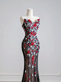 Modest Mermaid Sweetheart Black Tulle With Appliques Long Prom Dresses Impress 18th Birthday Outfits Party Gown HZ0311
