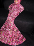 Classy Mermaid Strapless Floral Pink Sleeveless Long Senior Prom dresses High School Formal Dresses HZ0311