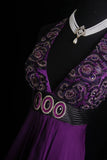 Retro A Line Halter Grape Chiffon Prom Dresses With Beadings Inspiration Party Gowns Princess Formal Dress HZ0311