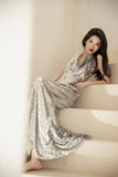 Mermaid Halter Silver Sequin Long Prom Dresses Impress 18th Birthday Outfits Prom Gown HZ0311