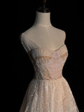 Charming A Line Sweetheart With Appliques White Lace Tulle Wedding Dress Long Fairytale Autumn Bridal Dresses HZ0311