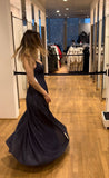 Navy Blue Long Mermaid Prom Dresses Formal Sparkly Evening Gowns HZ0311