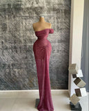 Elegant Mermaid Strapless Sequins With Pleated Long Formal Prom Evening Dress Dinner Outfits Party Gowns HZ0311