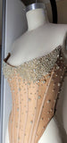 Luxurious Mermaid Crystal Beaded Embroidered Corset Prom Dress 20th Birthday Outfits HZ0311