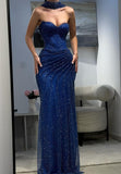 Stunning Mermaid Sweetheart Fuchsia Long Prom Dresses Inspo Prom Dress Glitter Sequin Evening Gown HZ0311