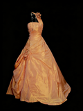 Charming Ball Gown One Shoulder Orange Sweet 16 Dresses Quinceanera Dress Taffeta With 3D Flowers Long 15 Vestidos De Fiesta HZ0311