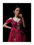 Modest Mermaid Sweetheart Hot Pink Chiffon With Beaded Bodice College Formal Outfit Long Prom Graduation Dresses For Teens HZ0311