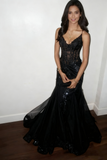 Modest Mermaid Spaghetti Straps Burgundy Lace Tulle Prom Dresses Inspiration Prom Dress Princess Graduation Dress HZ0311
