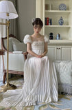Charming Prom Dress Square Neck Pleated Imperial Dress Evening Dresses Formal Dress HZ0427
