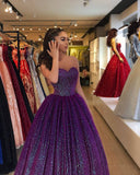 Modest Senior Prom Dresses High Schools Inspiration Ball Gown Sweetheart Grape Semi Formal Grad Long Prom Dress For Teens HZ0311