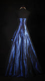 Stunning Navy Blue Strapless Beaded Long Prom Dresses Evening Formal Dress HZ0311
