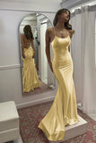 Cute Mermaid Scoop Neck Satin Long Prom Dress For Women HZ0311