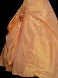 Charming Ball Gown One Shoulder Orange Sweet 16 Dresses Quinceanera Dress Taffeta With 3D Flowers Long 15 Vestidos De Fiesta HZ0311