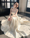 Elegant Prom Dress Square Neck Pleated Crystal Gala Gown Shcool Cocktail Outfits Evening Dresses HZ0427