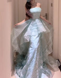 Stunnning Prom Dress Strapless Tulle Evening Dresses Birthday Party Outfits Gala Gown HZ0427