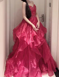 Pretty Prom Dress Sweetheart Ruffle Evening Dresses Birthday Party Outfits Gala Gown HZ0427