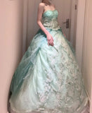 New Arrival Ball Gown Sweetheart Tulle Evening Gala Gown Prom Dresses Quinceanera Dress HZ0427