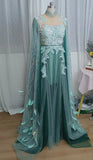 Fashion Prom Dress High Collar Pleated Tulle Evening Dresses Gala Gown Birthday Party Outfits HZ0427