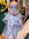 Stunning Prom Dress Spaghetti Straps Pleated Tulle Evening Dresses Gala Gown Birthday Party Outfits HZ0427