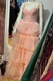 Pretty Prom Dress Spaghetti Straps Pleated Tulle Birthday Party Outfits Evening Dresses Gala Gown HZ0427