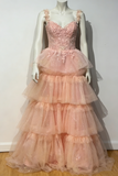 Pretty Prom Dress Spaghetti Straps Pleated Tulle Birthday Party Outfits Evening Dresses Gala Gown HZ0427