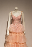Pretty Prom Dress Spaghetti Straps Pleated Tulle Birthday Party Outfits Evening Dresses Gala Gown HZ0427