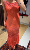 Pretty Prom Dress Chiffon Spaghetti Straps Beading Evening Dresses Gala Gown Cocktail Outfits HZ0427