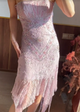 Chic Prom Dress Strapless Beading Evening Dresses Gala Gown Cocktail Outfits HZ0427