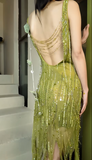 New Arrival Prom Dress Crew Neck Beading Evening Dresses Backless Gala Gown Cocktail Outfits HZ0427