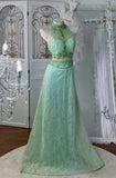 Beauty Prom Dress Crew Neck Beading Evening Dress Backless Gala Gown Cocktail Outfits HZ0427