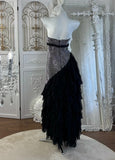 Charming Prom Dress Strapless Pleated Tulle Evening Dress Gala Gown Cocktail Outfits HZ0427