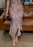 Sparking Prom Dress Spaghetti Straps Sequins Evening Dress Gala Gown Cocktail Outfits HZ0427