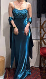 Elegant Prom Dress Satin Spaghetti Straps Cocktail Outfits Evening Dress Gala Gown HZ0427