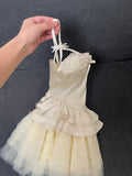 Stunning Homecoming Dress Spaghetti Straps Pleated Tulle Short Prom Dress Cocktail Outfits Birthday Party Dress HZ0427