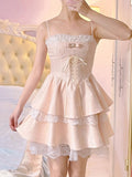 Beauty Homecoming Dress Spaghetti Straps Lace Short Prom Dress Back to School Outfits Birthday Party Dress HZ0427