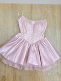 Charming Homecoming Dress Spaghetti Straps Pleated Short Prom Dress Back to School Outfits Birthday Party Dress HZ0427