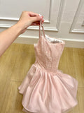 Charming Homecoming Dress Spaghetti Straps Pleated Short Prom Dress Back to School Outfits Birthday Party Dress HZ0427