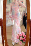 New Arrival Prom Dress Spaghetti Straps Print Evening Dress Long Cocktail Outfits Gala Gown HZ0427
