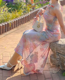 New Arrival Prom Dress Spaghetti Straps Print Evening Dress Long Cocktail Outfits Gala Gown HZ0427