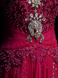 Modest Mermaid Sweetheart Hot Pink Chiffon With Beaded Bodice College Formal Outfit Long Prom Graduation Dresses For Teens HZ0311